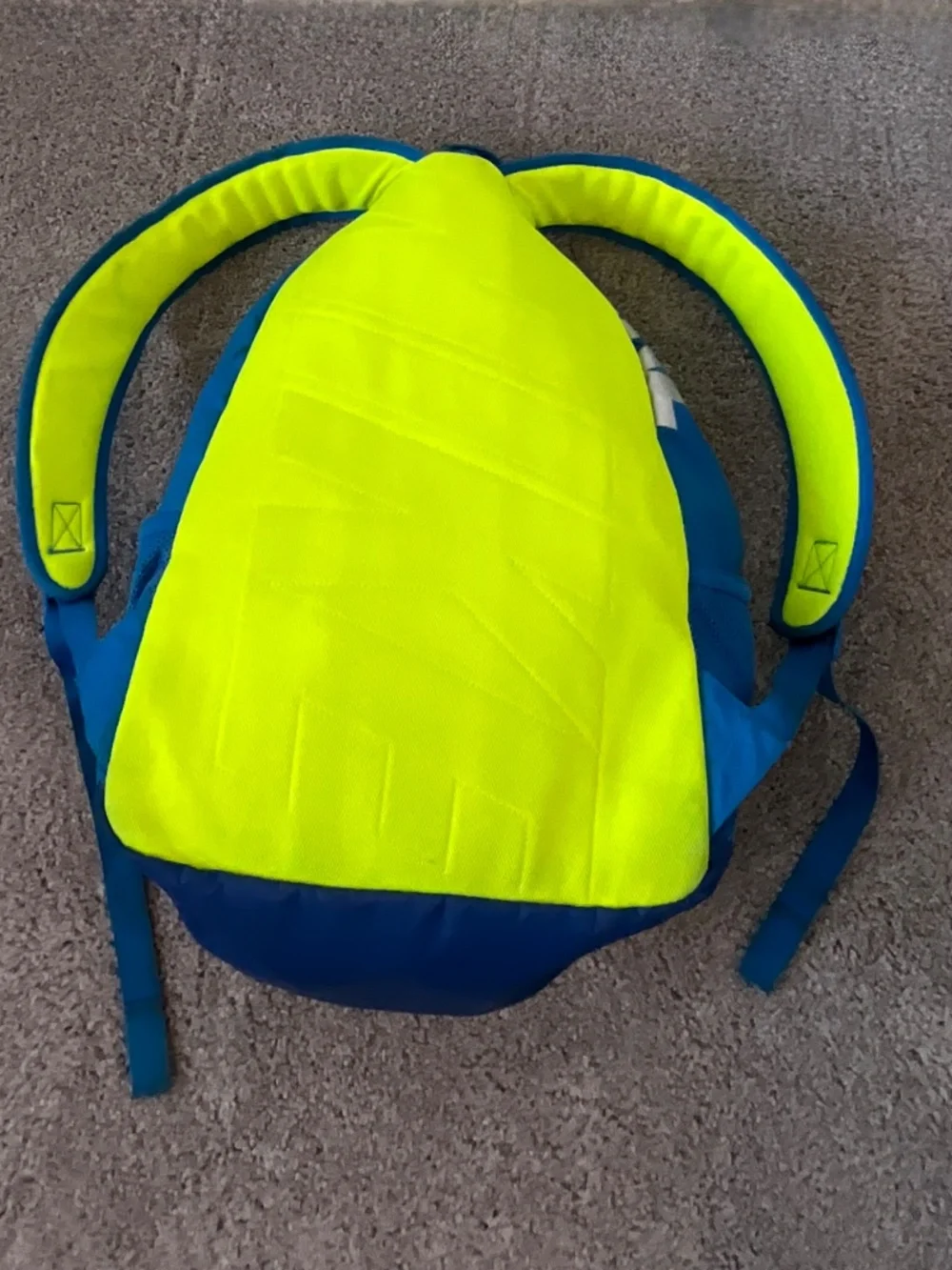 Nike Max Air Nylon Backpack Royal Blue Neon Yellow Large Multi Pocket GC